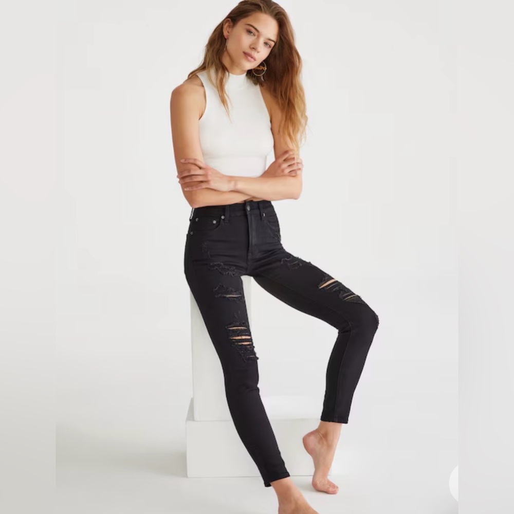 Aeropostal Black Wash high rise Jegging Size 8